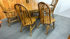 Oak Dbl Pedestal Table&6 Windsor Style Chairs-Note - 7