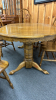 Oak Dbl Pedestal Table&6 Windsor Style Chairs-Note - 8