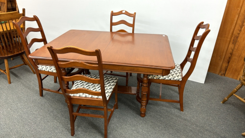 Table with 4 Ladderback Chairs - See Notes