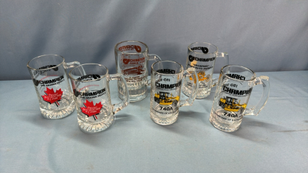 (6) Champion Road Grader Beer Mugs