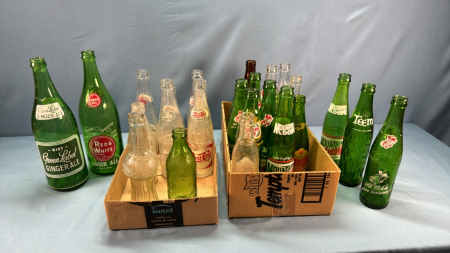 Assorted Lot of Soft Drink Bottles-Approx. 26