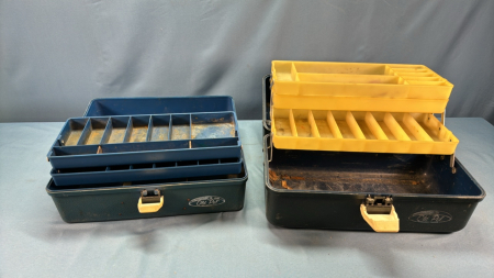 (2) Old Pal Plastic Tackle Boxes - 12"w & 14"w