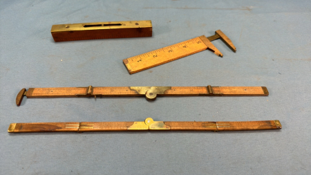 (3) Brass Clad Carpeneters Tools - See Notes