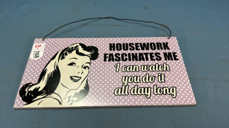 12" W Housewife Plaque