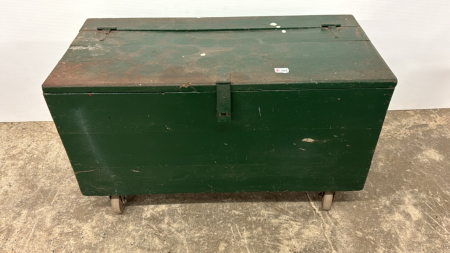 Wooden Chest 38"L x 18"W x 17"H on casters