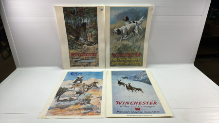 (4) Winchester & Colt's Advertising Posters