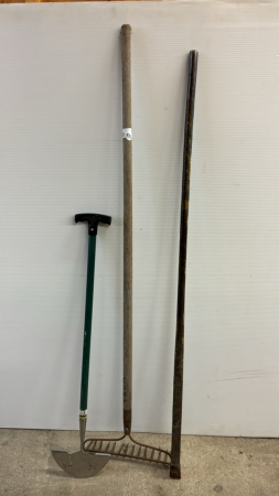 Garden Rake, Edger & 56" L Steel Crow Bar