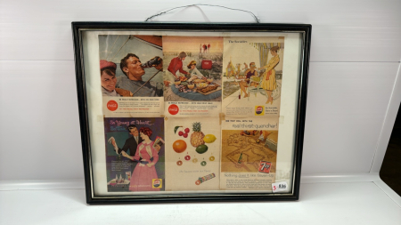 Framed Vintage Advertising Pages - Notes