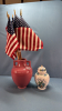 10" Vase & 7" Ginger Jar & American Flags - Notes