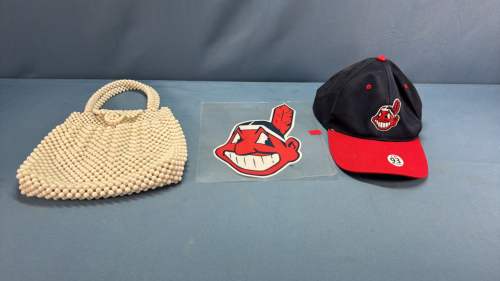 Cleveland Indians Ball Cap & Beaded Purse