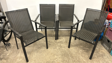 (4) Metal Stacking Lawn Chairs