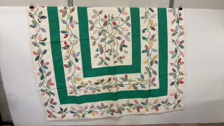 White & Flowered Quilt 72" x 80"