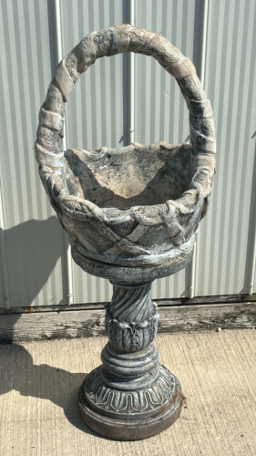 Concrete Basket on Pedestal 17"W x 41"H