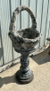 Concrete Basket on Pedestal 17"W x 41"H - 3