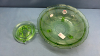 10" Green Depression Footed Bowl & Juicer - 3