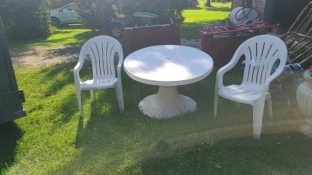 Plastic Table and 2 Chairs