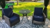 Reclining Swivel Patio Chairs with Metal Table