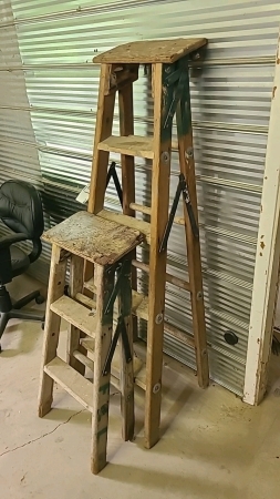 (2) Wooden Step Ladders