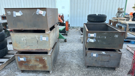 5x Stackable Steel Bins