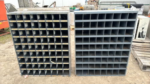 (2) Metal Parts Bins 34"W x 12"D x 42"H Each