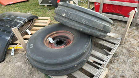 Pair of 11.00-16SL Tires on 6 Bolt Rims