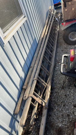 Pair of Wooden Extension Ladders