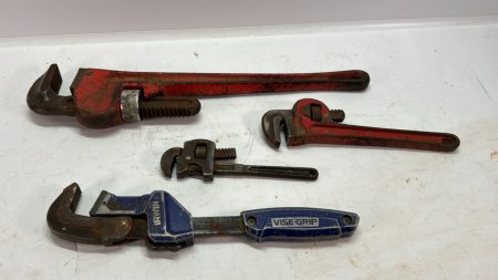 (4) Pipe Wrenches - Largest is 18"