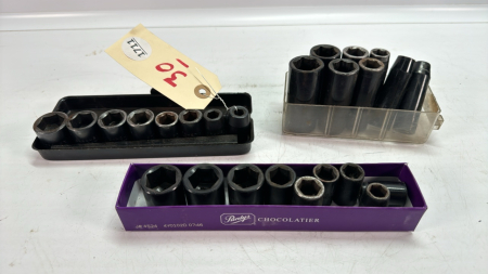 Quantity of 3/8" Drive Metric & Standard Sockets