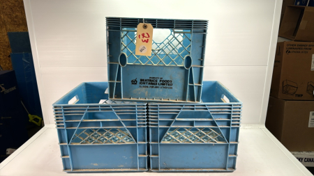 (3) Plastic Milk Crates