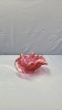 Rossi Glass Cranberry Glass Vase and Fluted Bowl - 2