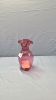 Rossi Glass Cranberry Glass Vase and Fluted Bowl - 8