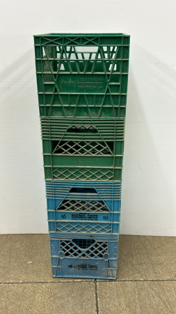 (4) Plastic Milk Crates